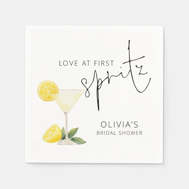 Servilleta De Papel Amor a Primera Copa Bridal Shower (Anverso)