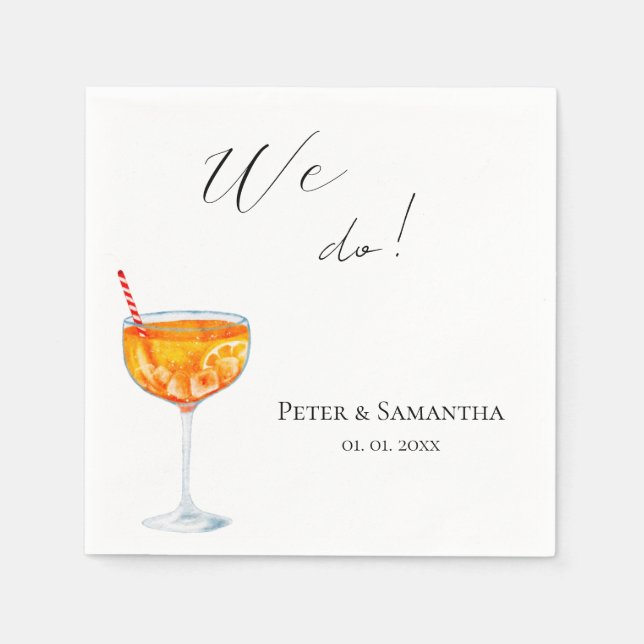 Servilleta De Papel Amor a primera Spritz de Boda  (Anverso)