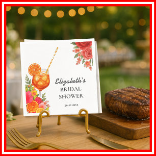 Servilleta De Papel Amor a Primera Spritz Desayuno Nupcial de Naranja