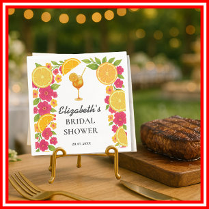 Servilleta De Papel Amor a Primera Spritz Desayuno Nupcial de Naranja