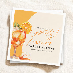 Servilleta De Papel Amor a Primera Spritz Fiesta Naranja de Despedida 