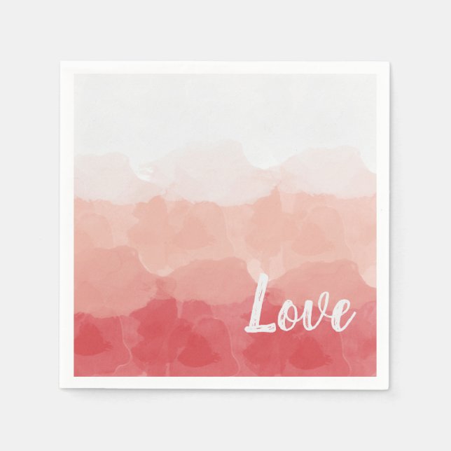 Servilleta De Papel Amor acuarela rosa (Anverso)