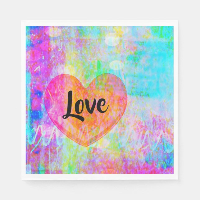 Servilleta De Papel Amor al corazón del Boho (Anverso)