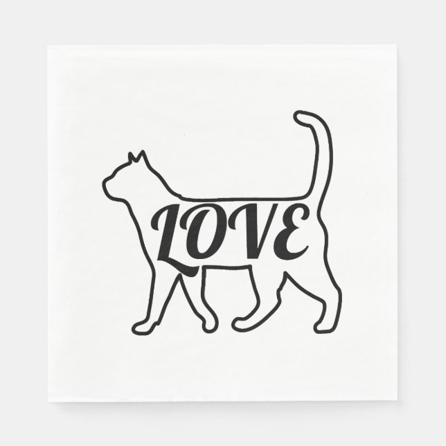 Servilleta De Papel Amor al gato (Anverso)