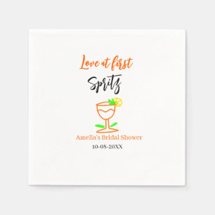 Servilleta De Papel Amor al primer naranja de espritz ducha de novia n
