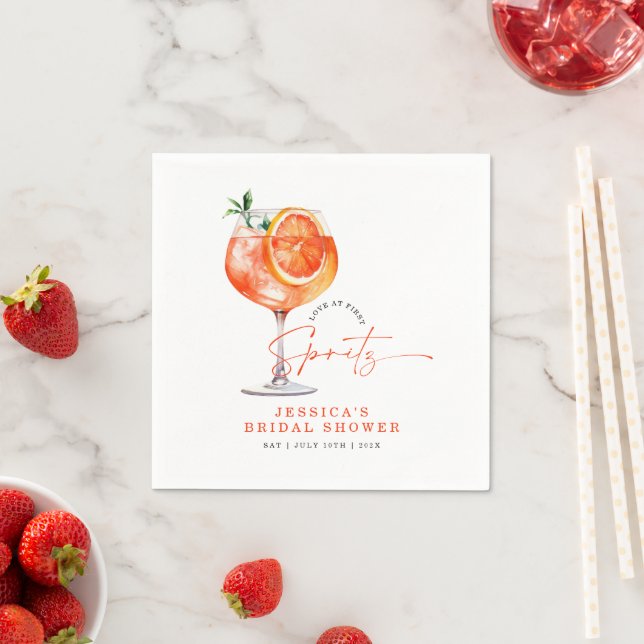 Servilleta De Papel Amor Al Primer Spritz Bridal Shower (In situ)