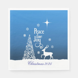 Servilleta De Papel Amor, Alegría, Paz, Navidad - Personalizar