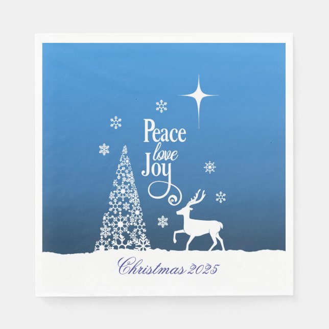 Servilleta De Papel Amor, Alegría, Paz, Navidad - Personalizar (Anverso)