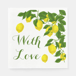 Servilleta De Papel Amor Amarillo Limón Verde Fiesta de Boda