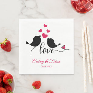 Servilleta De Papel Amor Aves Acogida Boda Toallas Personalizadas