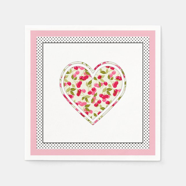 Servilleta De Papel Amor, bayas, cereza, rojo (Anverso)