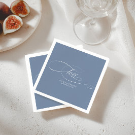 Servilleta De Papel Amor - Boda elegante de azul polvoriento
