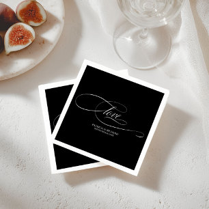 Servilleta De Papel Amor - Boda elegante en blanco y negro