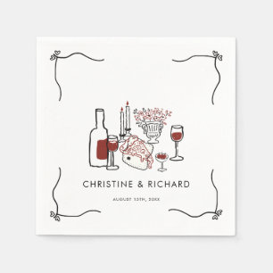 Servilleta De Papel Amor Caprichoso Boda Moderna