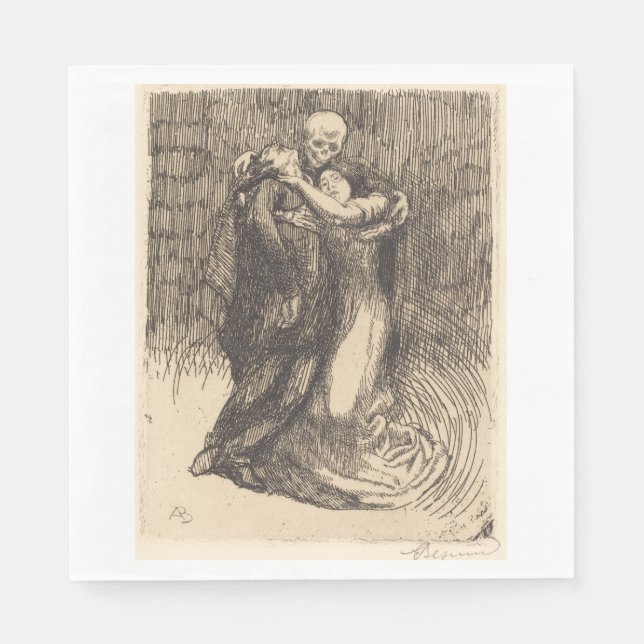 Servilleta De Papel Amor consagrado (por Paul-Albert Besnard) (Anverso)
