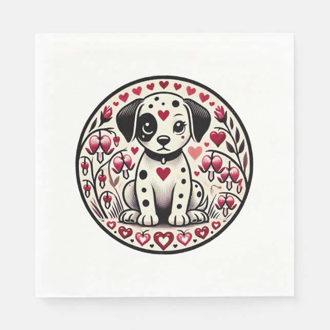 Servilleta De Papel Amor dálmata (Anverso)