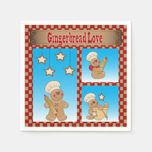 Servilleta De Papel Amor de la galleta del pan de jengibre del navidad