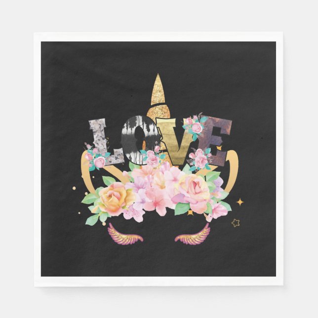SERVILLETA DE PAPEL AMOR DE UNICORNIO    (Anverso)