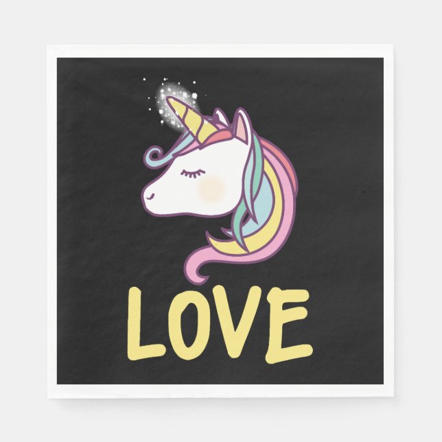 Servilleta De Papel Amor de Unicornio (Anverso)