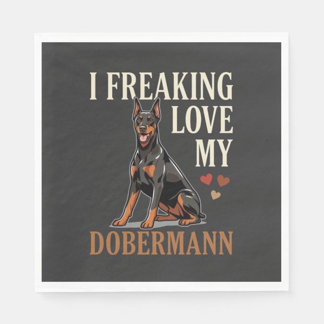Servilleta De Papel Amor Dobermann Amante Perros (Anverso)