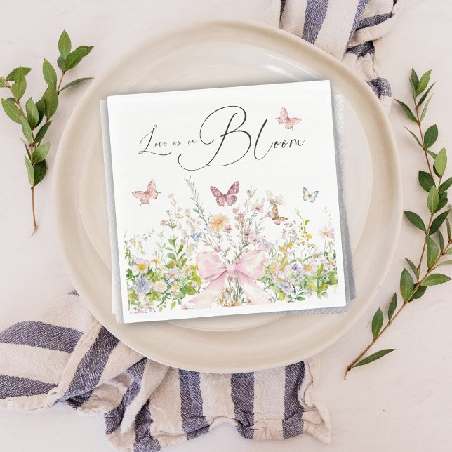 Servilleta De Papel Amor en Boom Wildflower ducha de novias rosadas (Subido por el creador)