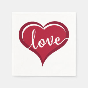 Servilleta De Papel amor en corazón San Valentín