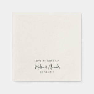 Servilleta De Papel Amor en el Boda de script de nombres personalizado