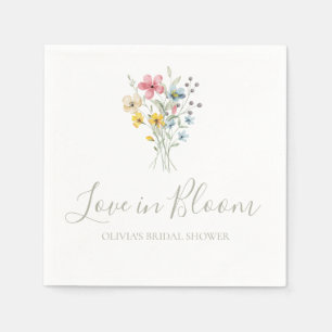 Servilleta De Papel Amor en flor Novia flores silvestres