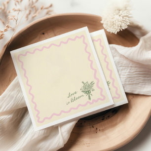 Servilleta De Papel Amor en Flor Rosa Salvia para la Fiesta de Despedi