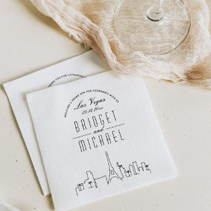 Servilleta De Papel Amor en Las Vegas   Modern Deco City Skyline