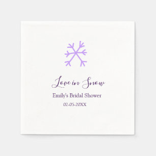 Servilleta De Papel Amor en nieve ducha de novia copos de nieve púrpur