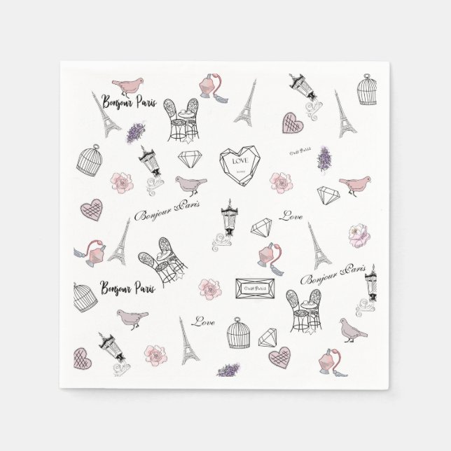 Servilleta De Papel Amor en Peris Moda Bohemia Floral Boho Girlly (Anverso)