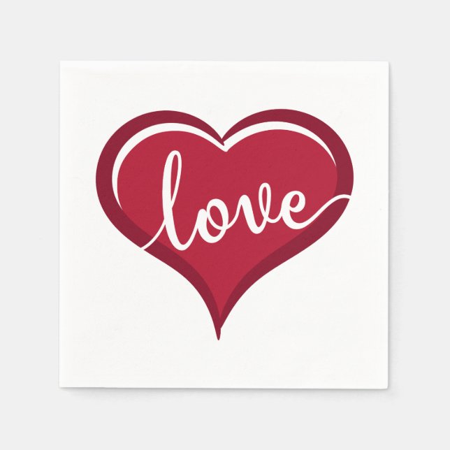 Servilleta De Papel amor en valentinas de corazón (Anverso)