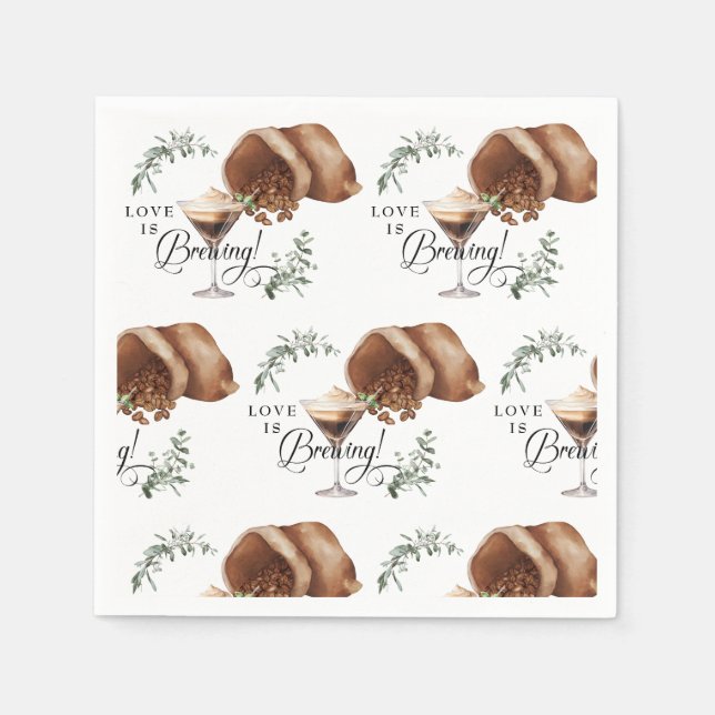 Servilleta De Papel Amor | Espresso | Martini | Ducha de novia (Anverso)