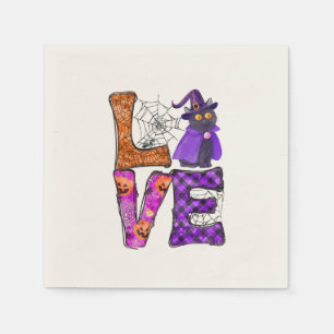 Servilleta De Papel Amor - Gato negro de bruja