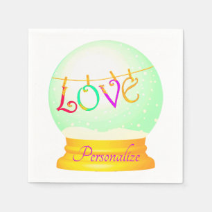 Servilleta De Papel Amor globo de nieve boho lindo colorido 