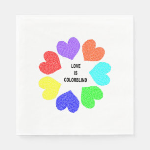 Servilleta De Papel Amor interracial Corazones arco iris servilletas d