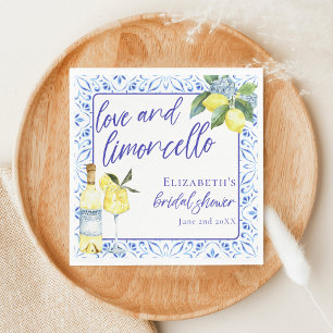 Servilleta De Papel Amor Limoncello Italiano Tarjeta de Ducha de Novia