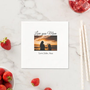 Servilleta De Papel amor mamá Día de la Madre añadir nombre de foto si