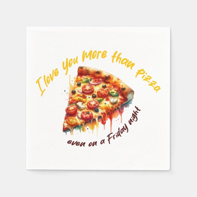 Servilleta De Papel "Amor más allá de la pizza" (Anverso)