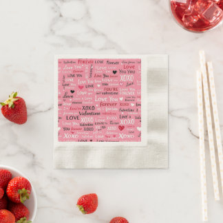 Servilleta De Papel Amor para siempre - Patrón de tipografía El día de