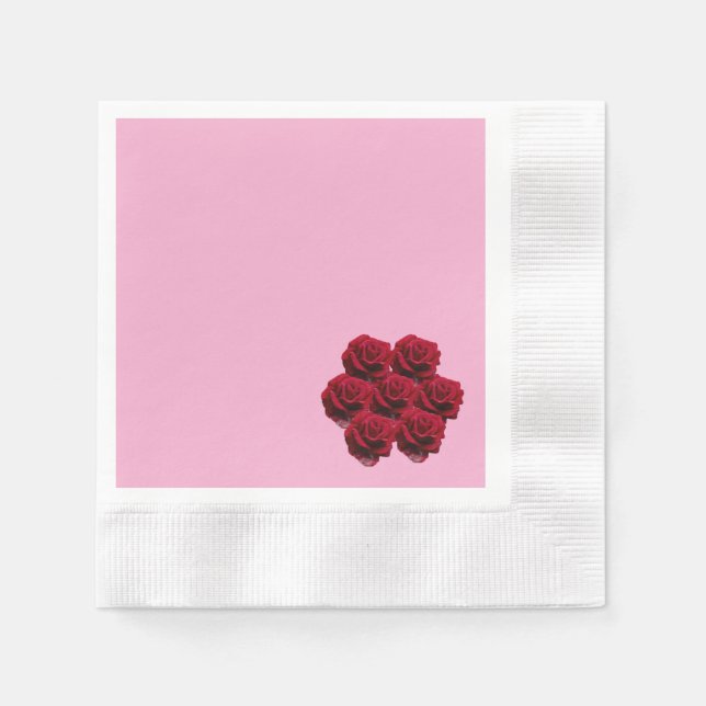 Servilleta De Papel Amor. Rosas rojas del jardín. (Anverso)