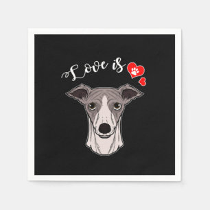 Servilleta De Papel Amor Whippet Dog Dueño Paw Hearft Gift