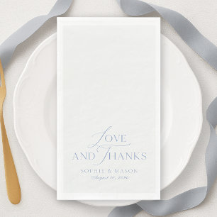 Servilleta De Papel Amor y Agradecimiento Nupcial Azul Polvoriento