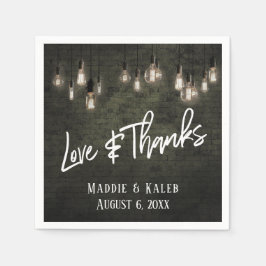 Servilleta De Papel Amor y gracias Ladrillos Industriales con Edison L