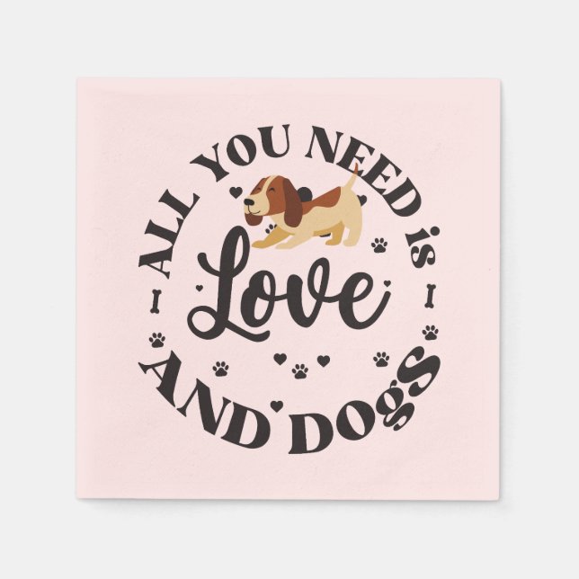 Servilleta De Papel "Amor y perros" Tema (Anverso)