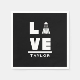 Servilleta De Papel Amor Y Vida De Los Deportistas De Badminton Nombre