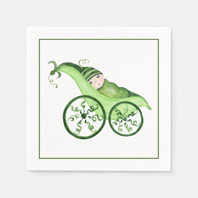 Servilleta De Papel Amortiguador de bebé verde (Anverso)