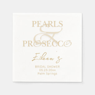 Servilleta De Papel Ampersand White Pearls & Prosecco Bridal Shower