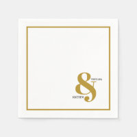 Ampersand with Names Boda Napkins